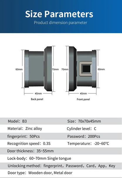 SmartGuard Pro WiFi-Enabled Fingerprint Door Lock