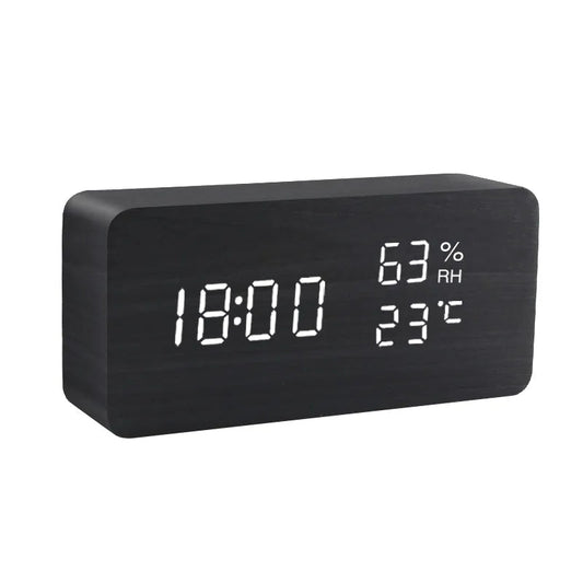 EcoWood LED Digital Alarm Clock