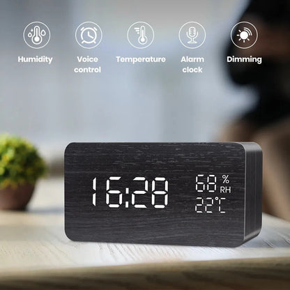 EcoWood LED Digital Alarm Clock