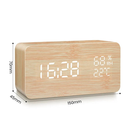 EcoWood LED Digital Alarm Clock